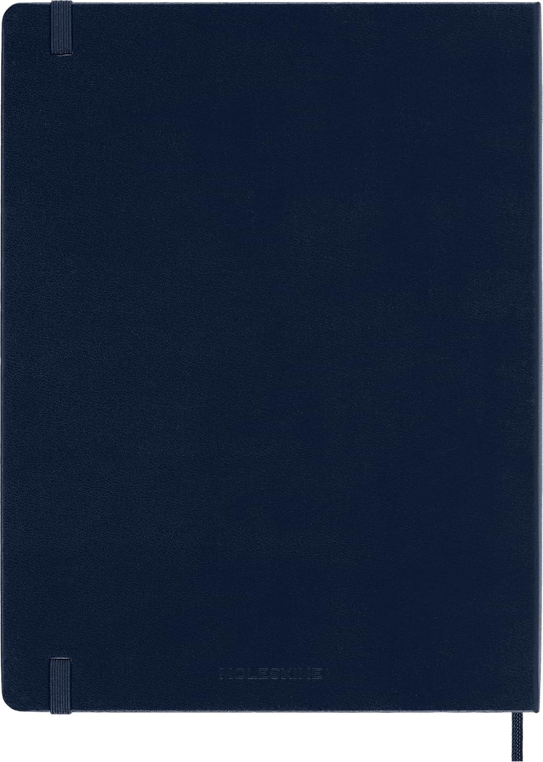 Moleskine Classic Notebook, Hard Cover, XL (7.5" x 9.5") Plain/Blank, Sapphire Blue, 192 Pages
