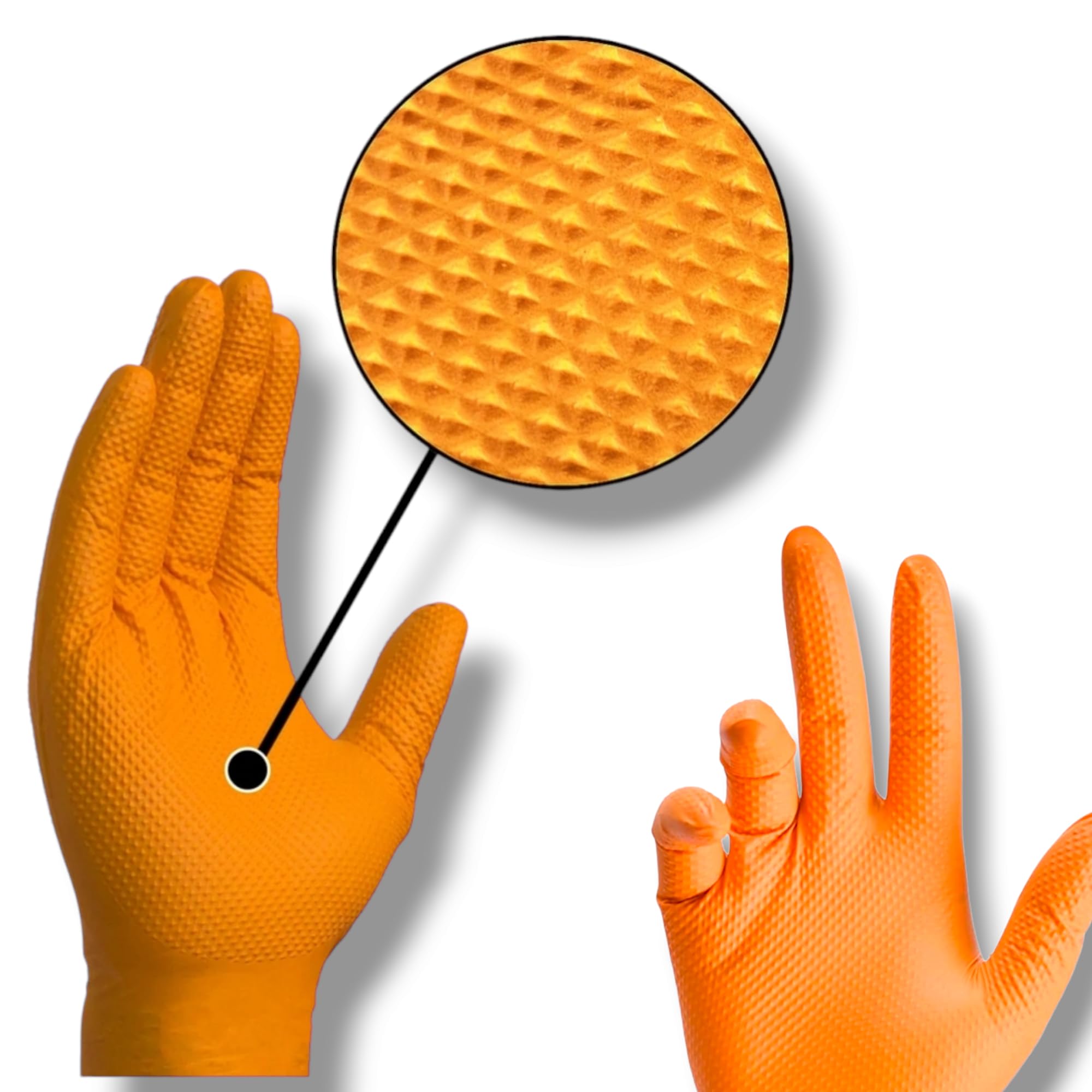 Orange Nitrile Industrial Disposable Gloves-Heavy Duty Mechanic Gloves 8 Mil, Latex-Free.100ct/Box