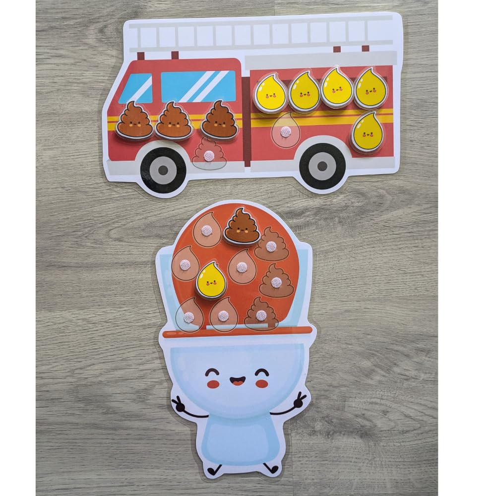 Tableau de Propreté Enfant Routine Toilettes Camion de Pompier Planificateur Visuel Éducatif Autonomie 3 Ans TDAH TSA