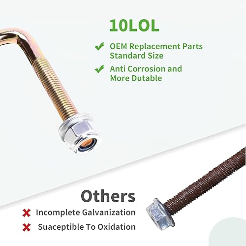 Miniatura 6 de 10L0L Kit de pernos de resorte de hoja trasera para EZGO TXT, juego de 4 pernos en U para carrito de golf y tuerca de tornillo para EZGO TXT