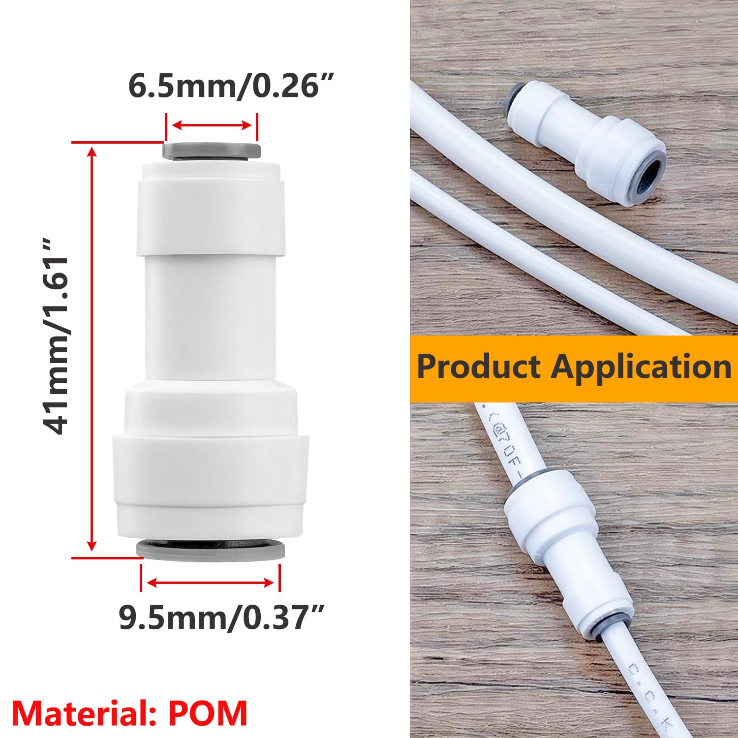 Accesorio de Filtro Agua RO, 3/8" a 1/4" Conector Rápido para Manguera Frigorífico