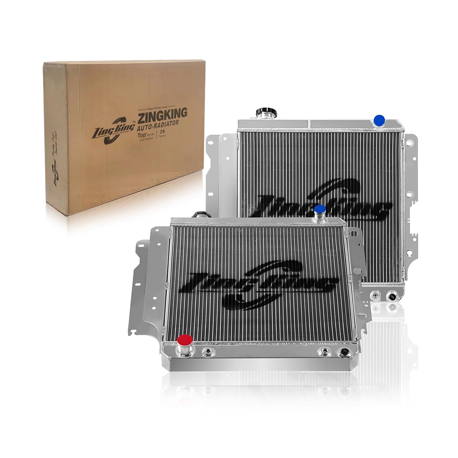 CC2101 3-Row Aluminum Radiator Compatible with Jeep Wrangler 87-06 /TJ 2.4L 2.5L/L4 4.0L/L6, All Aluminum Radiator