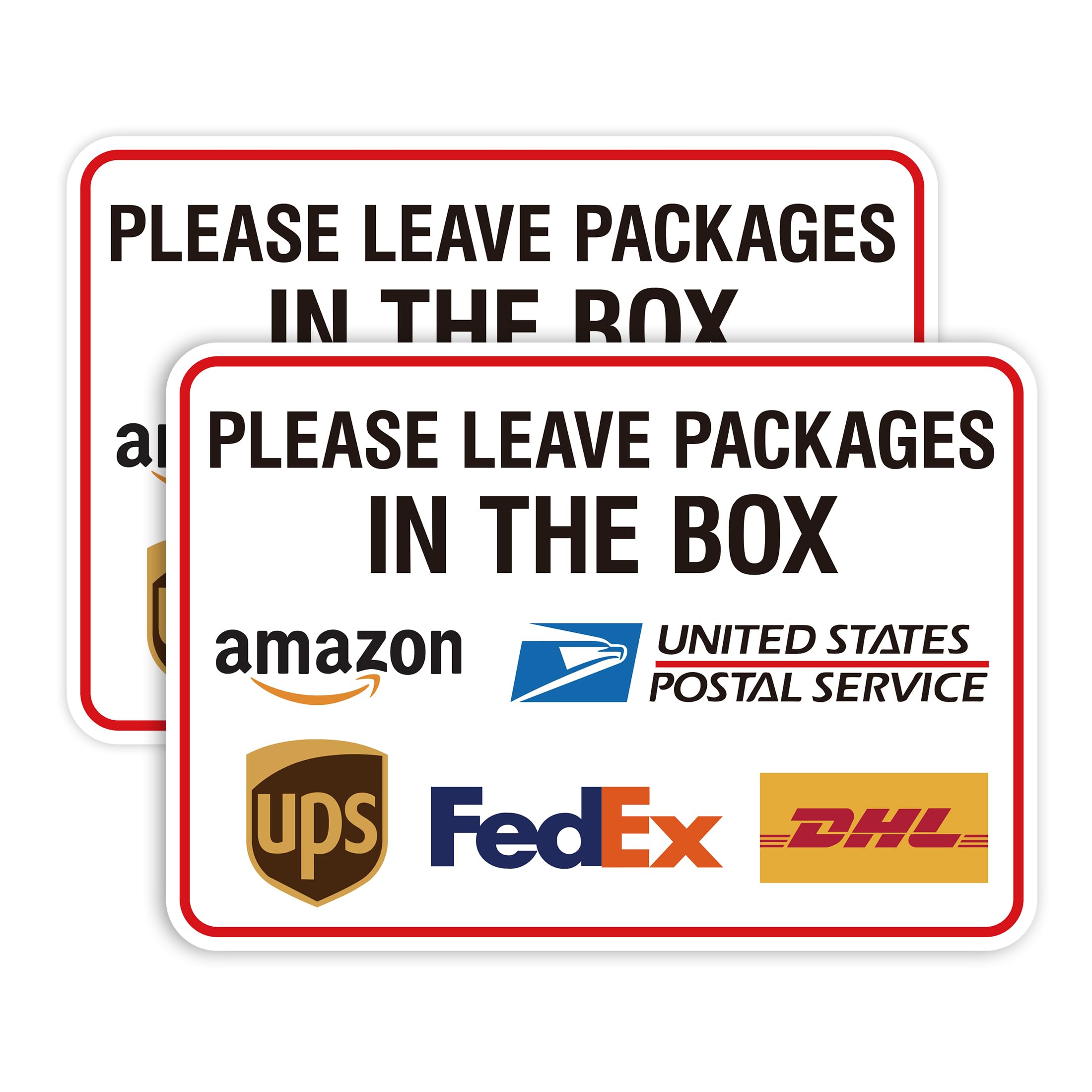 Znak "Please Leave Packages and Deliveries Here", samoprzylepne, odporne na warunki atmosferyczne znaki dostawy dla paczek, umieść paczki w pudełku do domu, biura, sklepu, pudełka, drzwi, 20 cm x 14