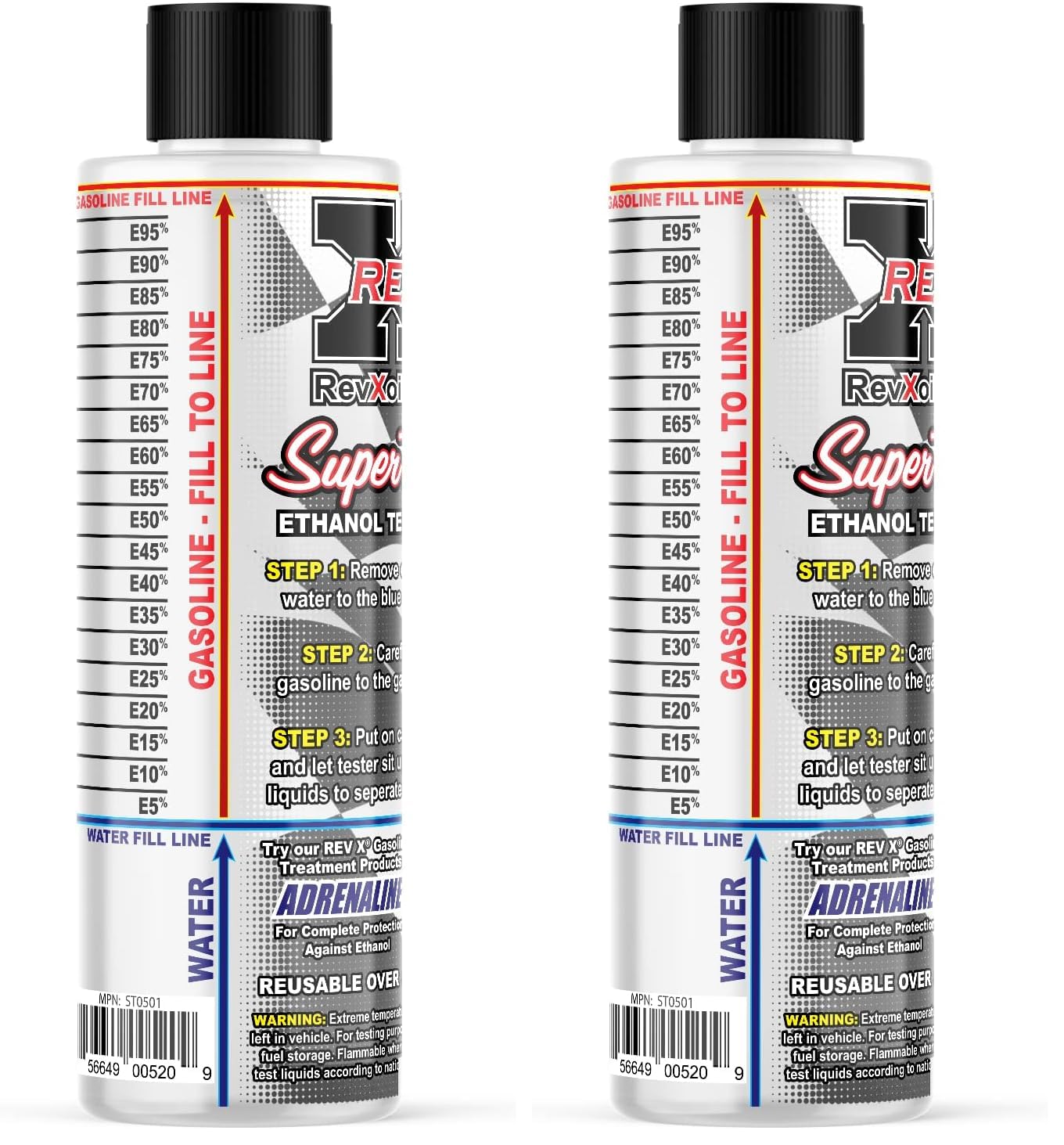 REV X E85 Super Tester - Reusable Gasoline Ethanol Testing Kit (Pack of 2)