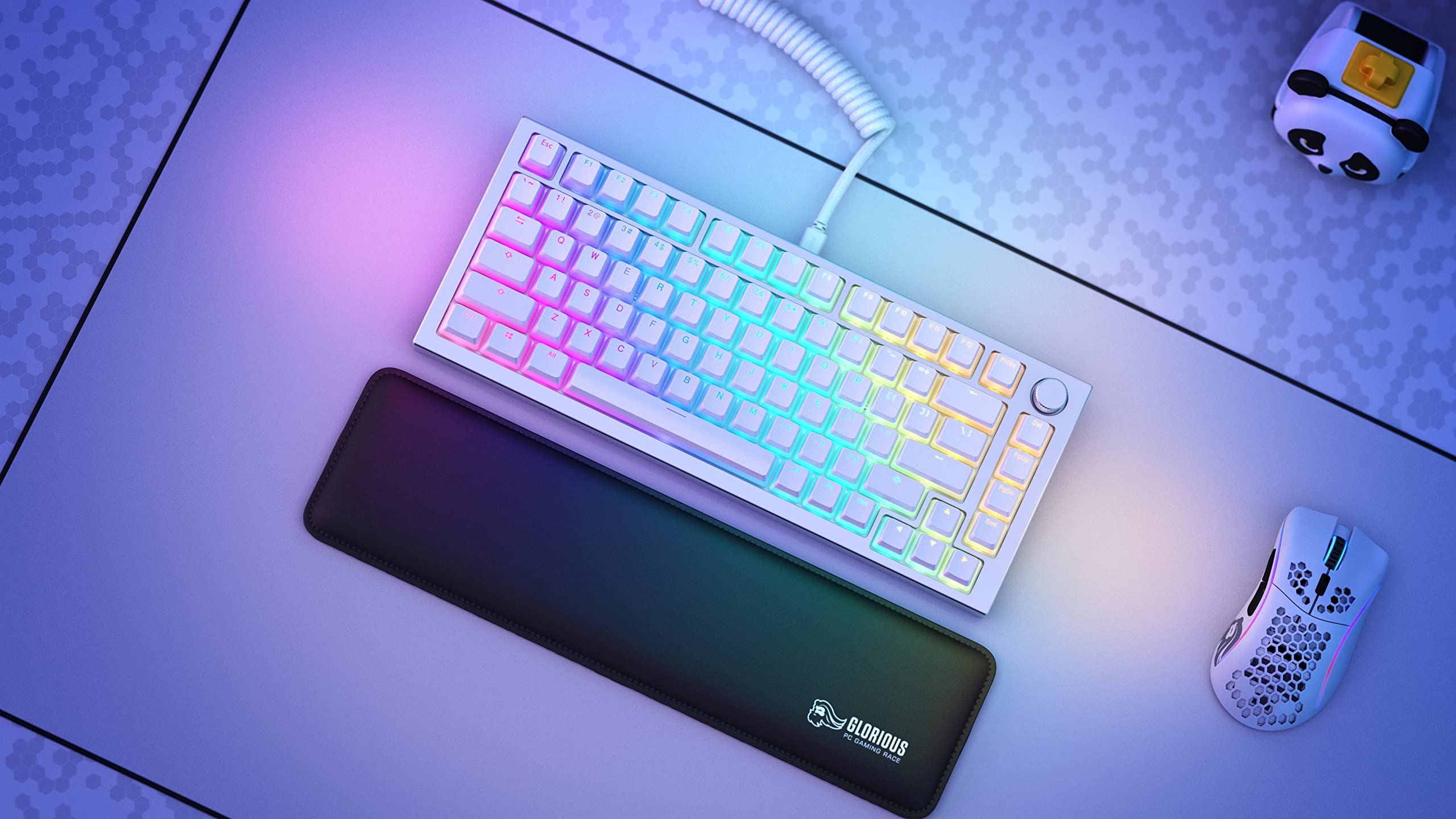 GLORIOUS Gaming GMMK PRO 75% Barebones (tylko obudowa) – modułowa, gamingowa klawiatura mechaniczna, TKL, obudowa 1,5 kg, konfigurowalna, przełączników z 5 bolcami, układ międzynarodowy/ISO - Biały