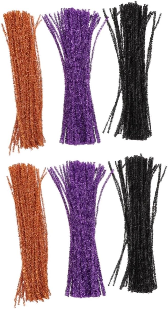 jojofuny 600pcs DIY Craft Supplies Pipe Cleaners Pastel Chenille Stems Glitter Tinsel Rods