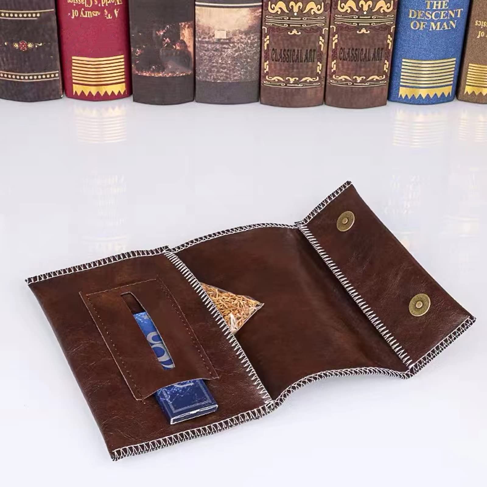 LFBEST Leather Tobacco Pouch Rotating Tobacco Pouch With Magnetic - Foto 8