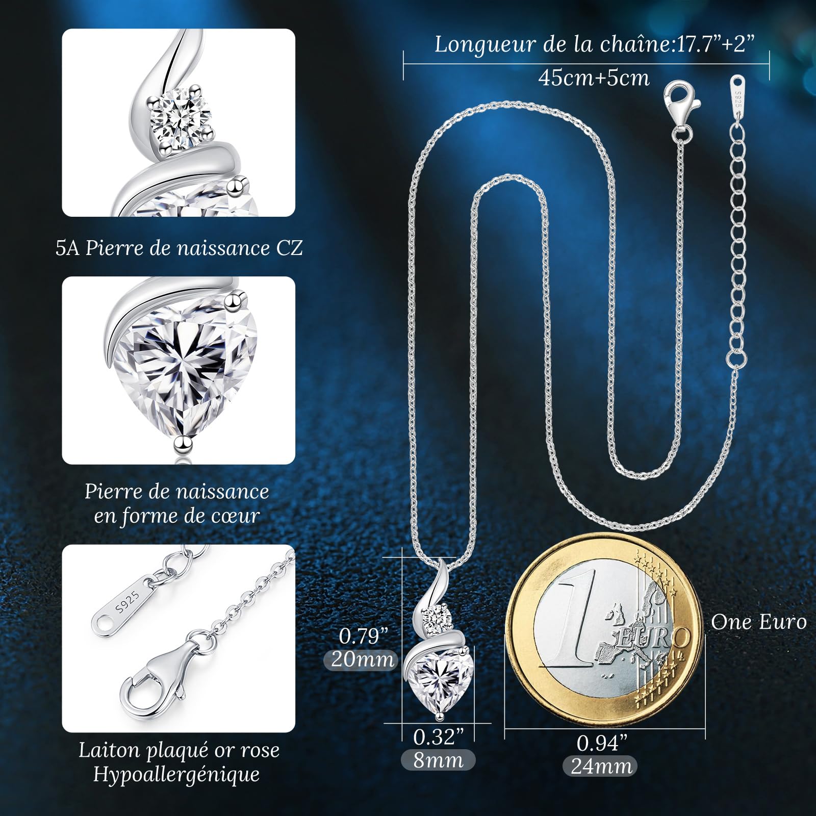 LOUISA SECRET Infinity Necklaces for Women 925 Silver Birthstone Pendant