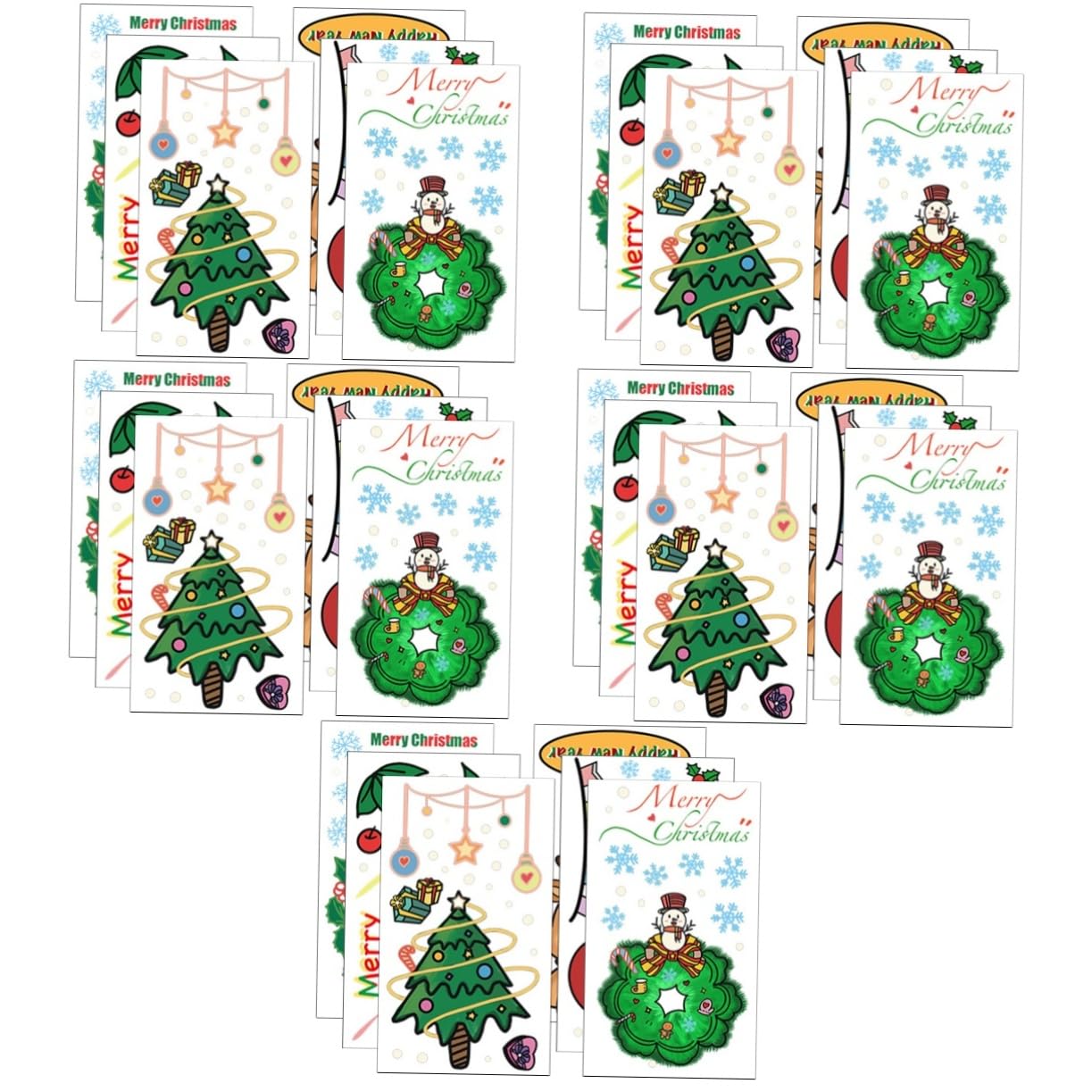 Uonlytech 30stücke Teiliges Cartoon Weihnachtsstil Fensteraufkleber Selbstklebende Wandtattoos Für Weihnachtsdekoration Geeignet Für Wohnräume Klassenzimmer Und Kinderzimmer