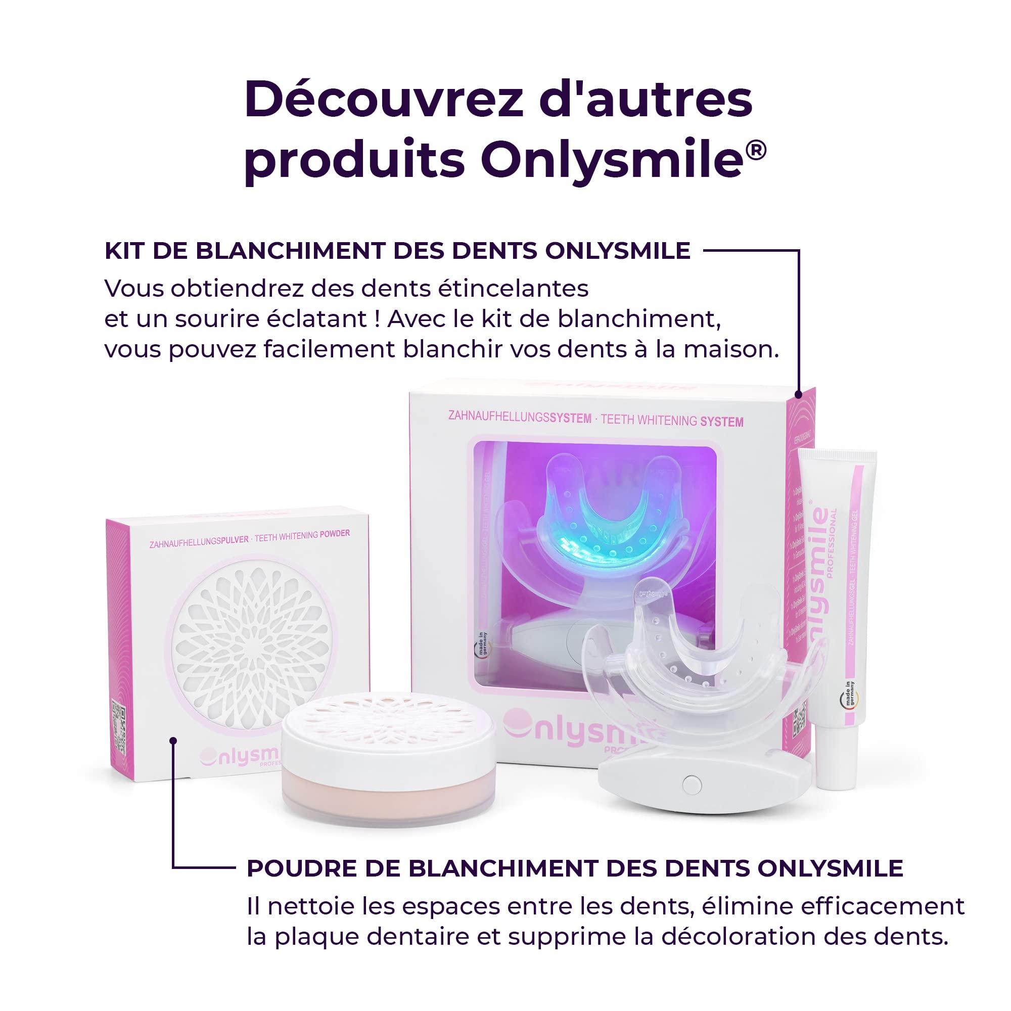 OnlySmile Gel de Blanchiment Dentaire à Domicile (40 ml) – Lauréat du Test 2025, Gel Blanchissant pour Dents Sensibles, Résultats Visibles en 5 Jours, Compatible avec Gouttières et LED