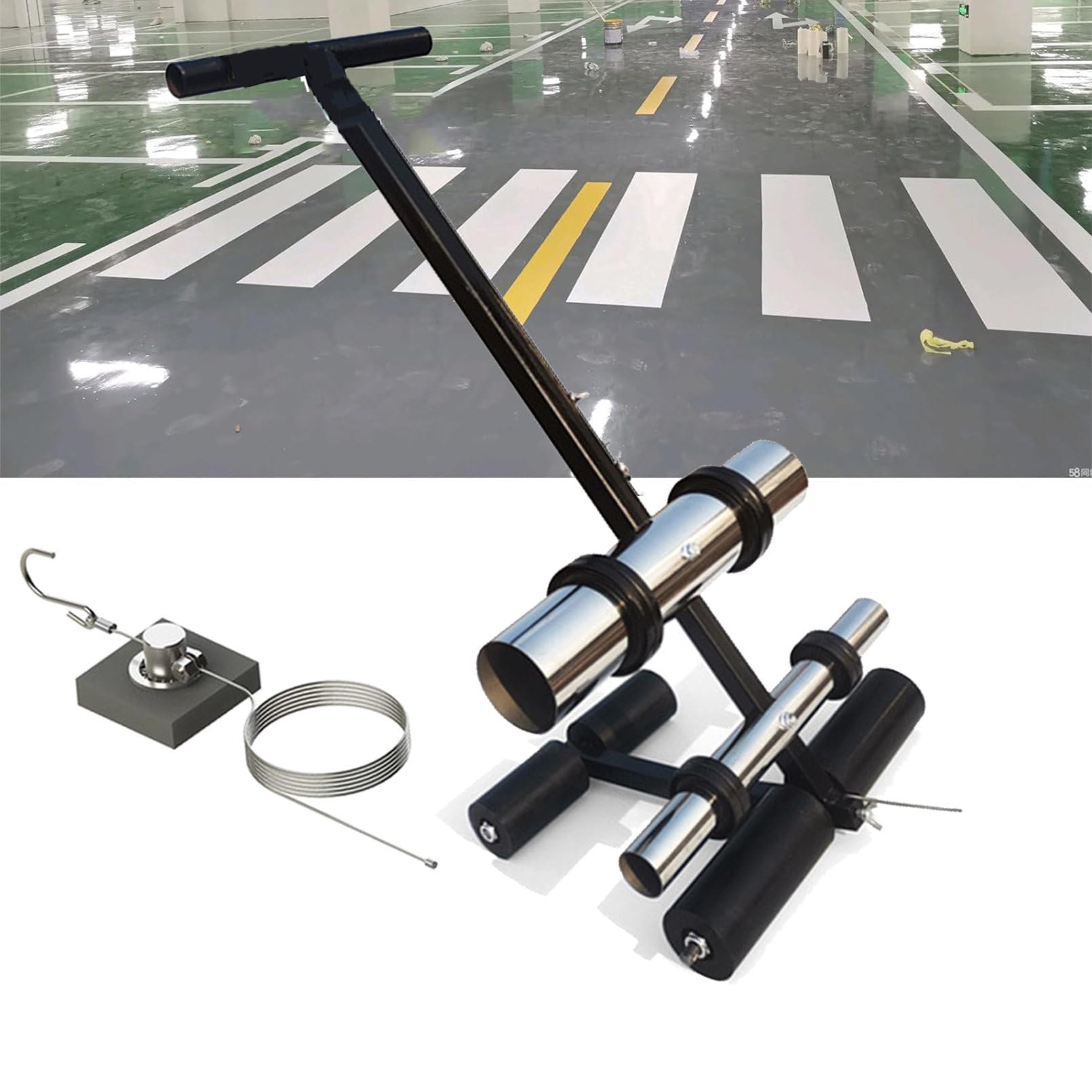asdchZen Manual Floor Tape Applicator Hand Walk-Behind Floor/Line Marking Machine For Hospital Gymnasium School Commercial Repairing Floor Marking
