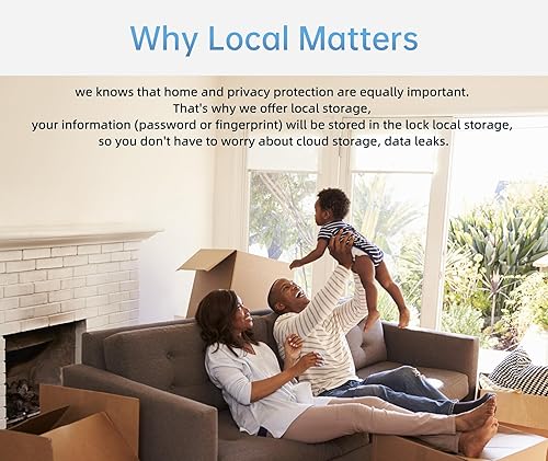 Miniatura 7 de Pulido Pomo de puerta de huellas dactilares, perilla de puerta inteligente 5 en 1 de función completa, cerradura de puerta de huellas dactilares