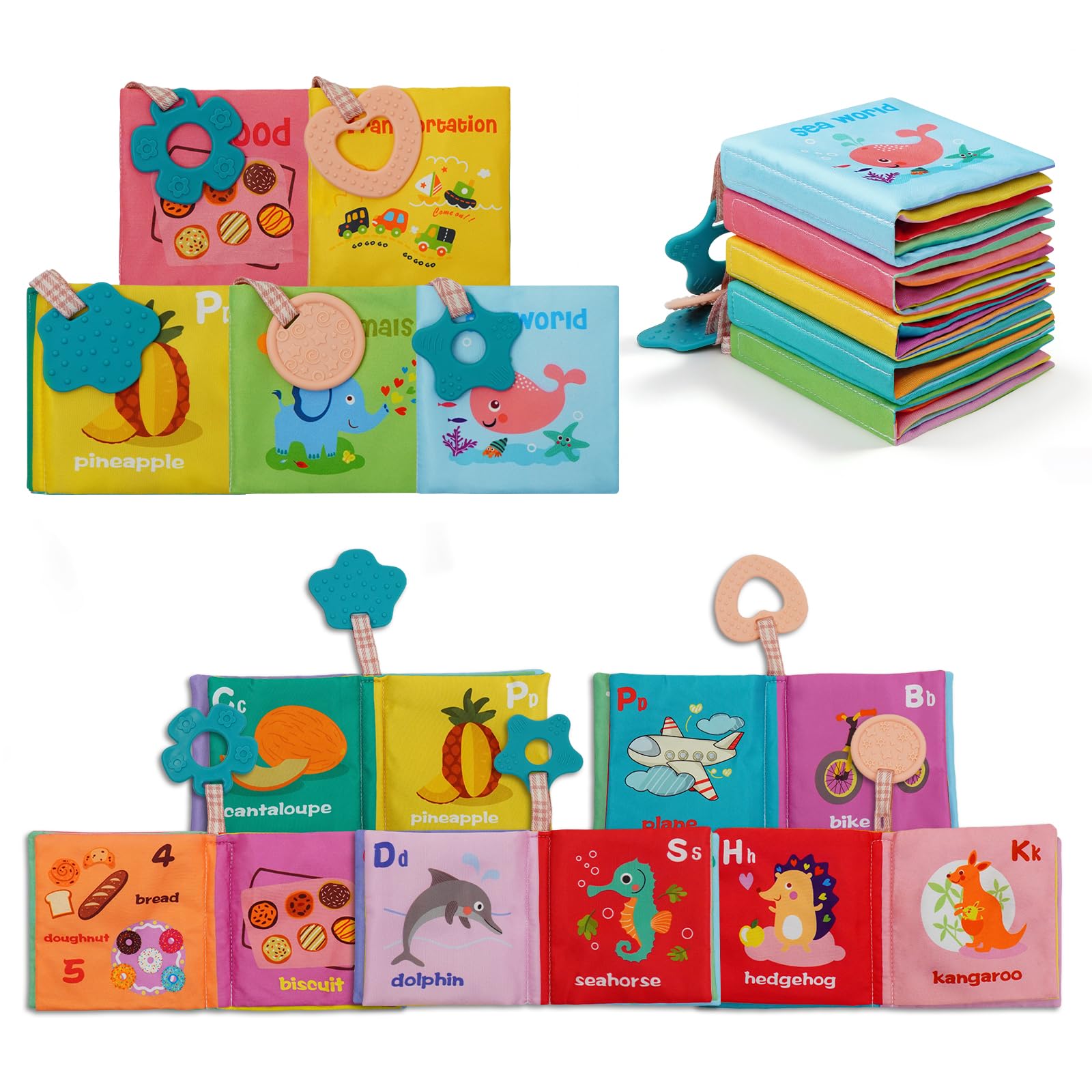 5-Pack Soft Cloth Crinkle Books