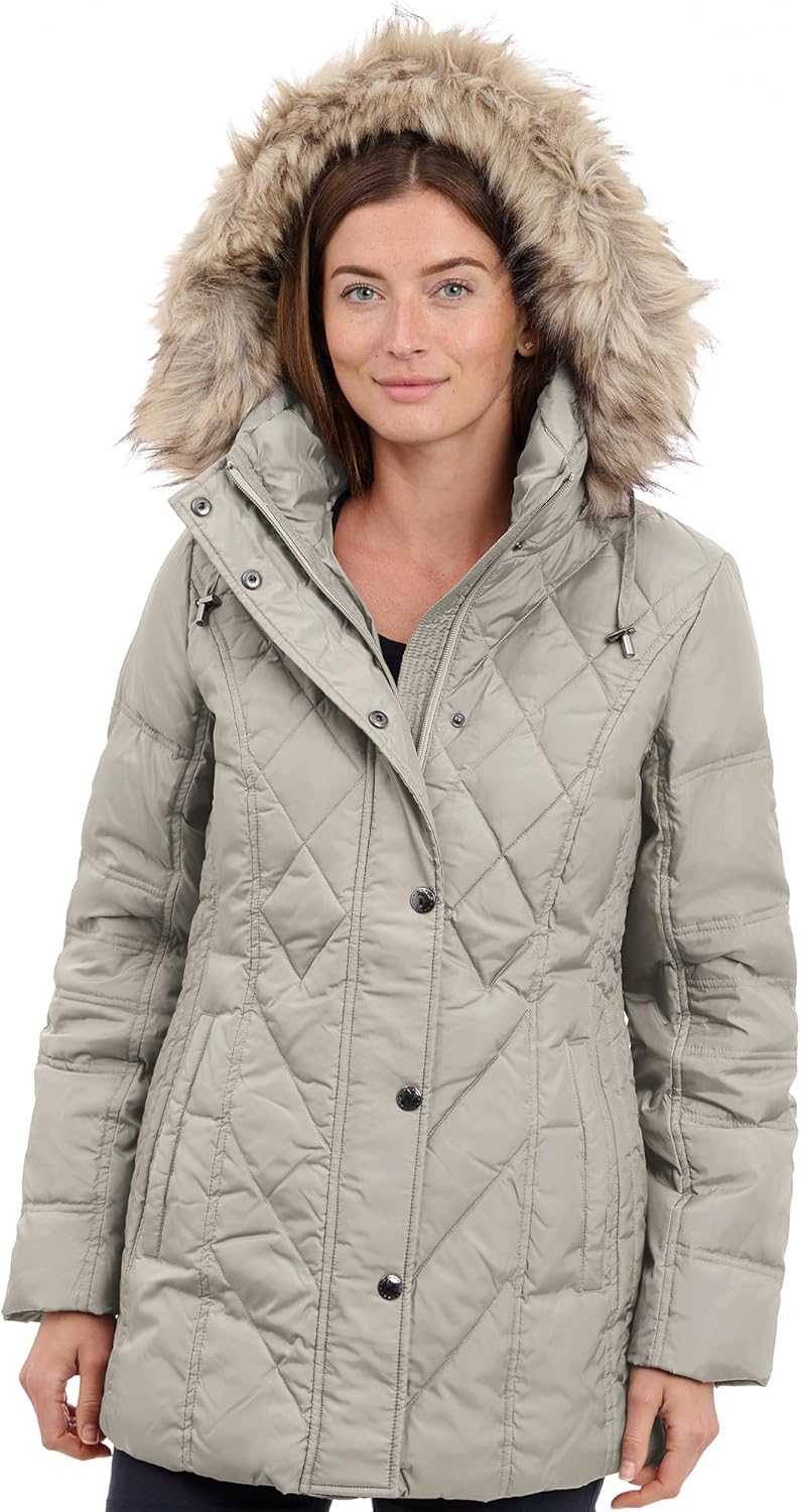 London Fog Women's Diamond Quilted Down Coat - Image 2