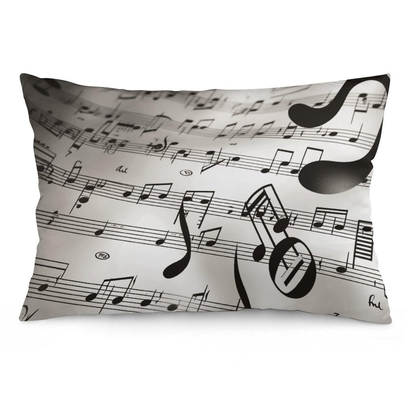 2 Pack Pillow Cases for Hair and Skin, Soft Breathable Pillow Case Covers with Hidden Zipper, Music Notes Print Pillowcase 16 "x24 Pillow Covers for Sleeping Gift