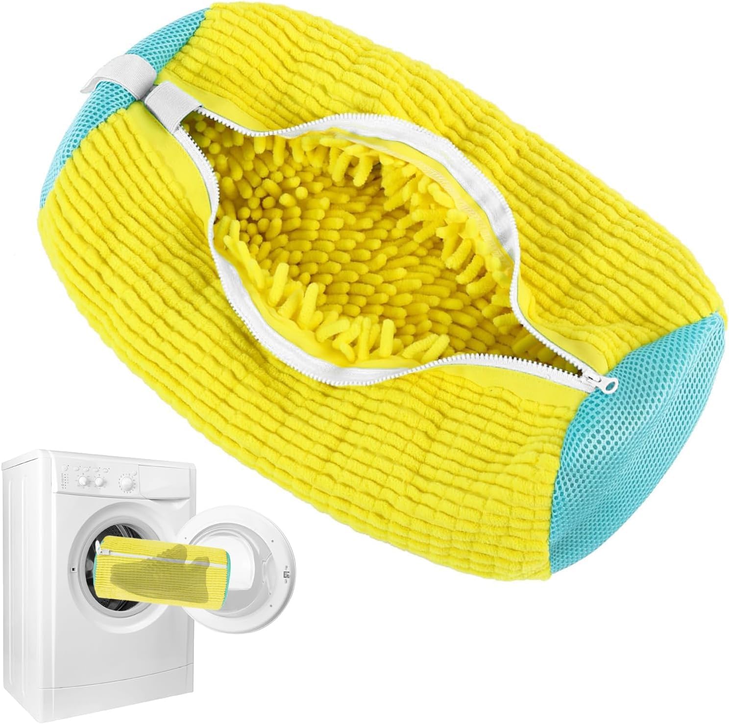 reusable shoe washing machine bag, 360° protection trainer washing machine bag with zipper, heavy-duty laundry shoe bag shoe cleaning bag for sneakers, trainers, running shoes & delicates (1pcs)