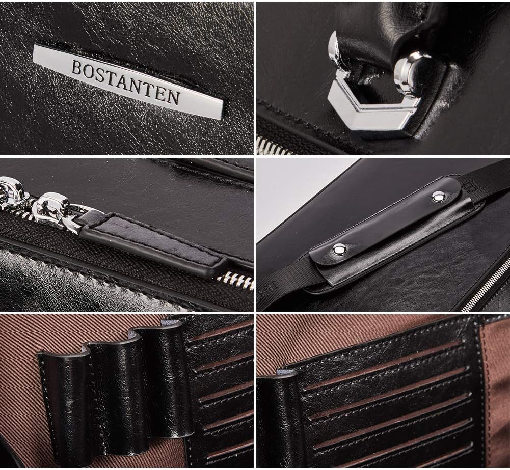 BOSTANTEN Briefcases for Men Messenger Bag Genuine Leather Laptop Bag 15.6 inch Office Work Tote for Buisness Travel - Image 5
