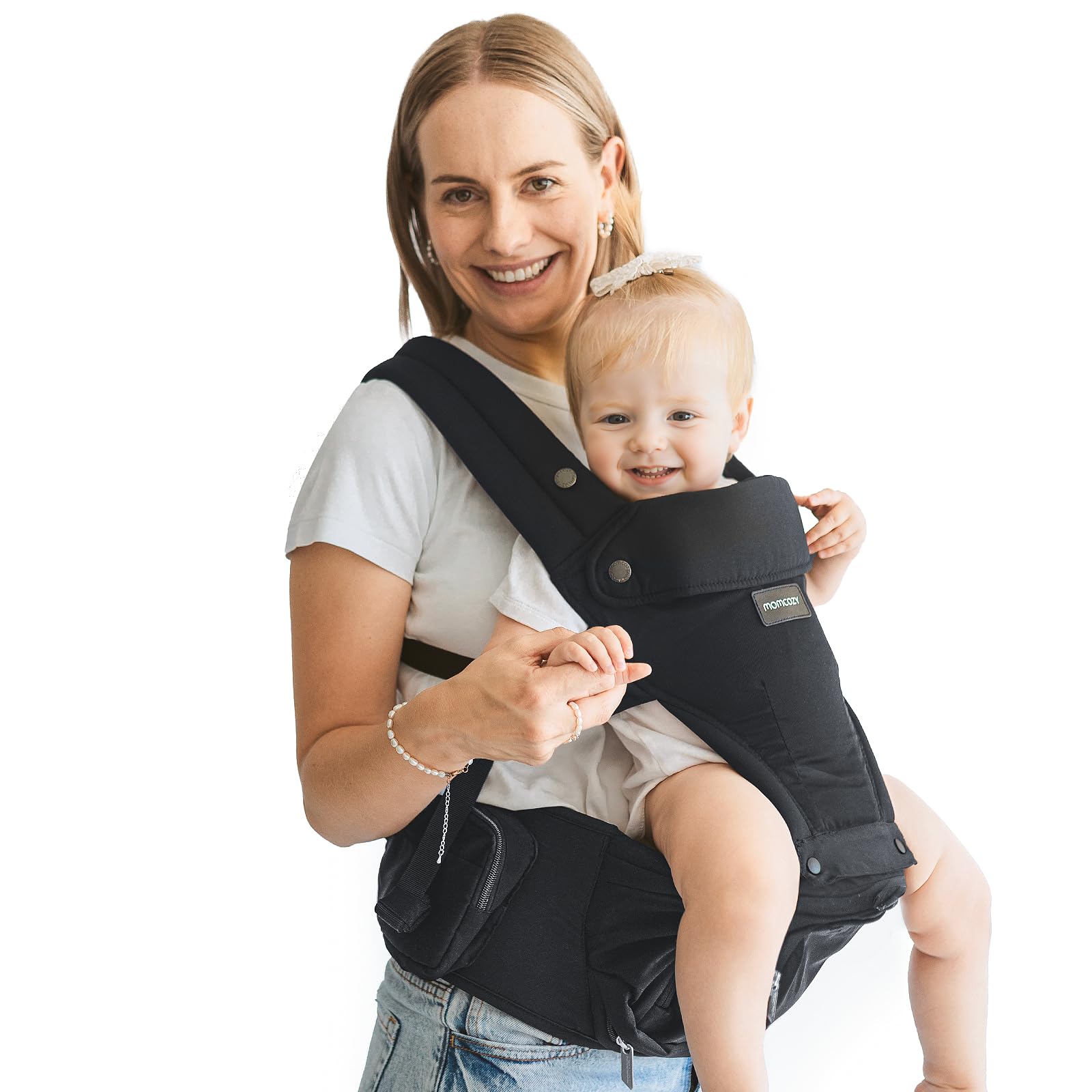 Momcozy Baby Carrier with Hip Seat, 2-in-1 Forward-Facing Hands