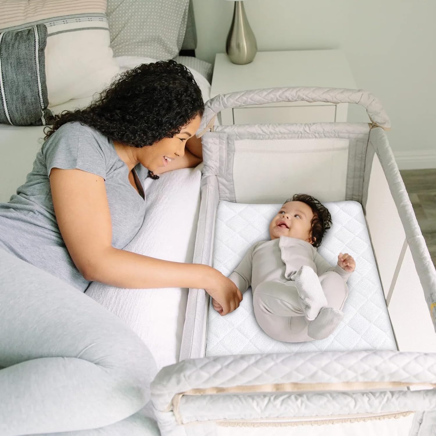 Waterproof Bassinet Mattress Protector Cover, Fits for Baby Delight, whiffee, AirClub, HARPPA and Larex 3 in 1 Bassinet Bedside Sleeper, 2 Pack, Skin Friendly and Breathable Bassinet Mattress Pad - Image 2