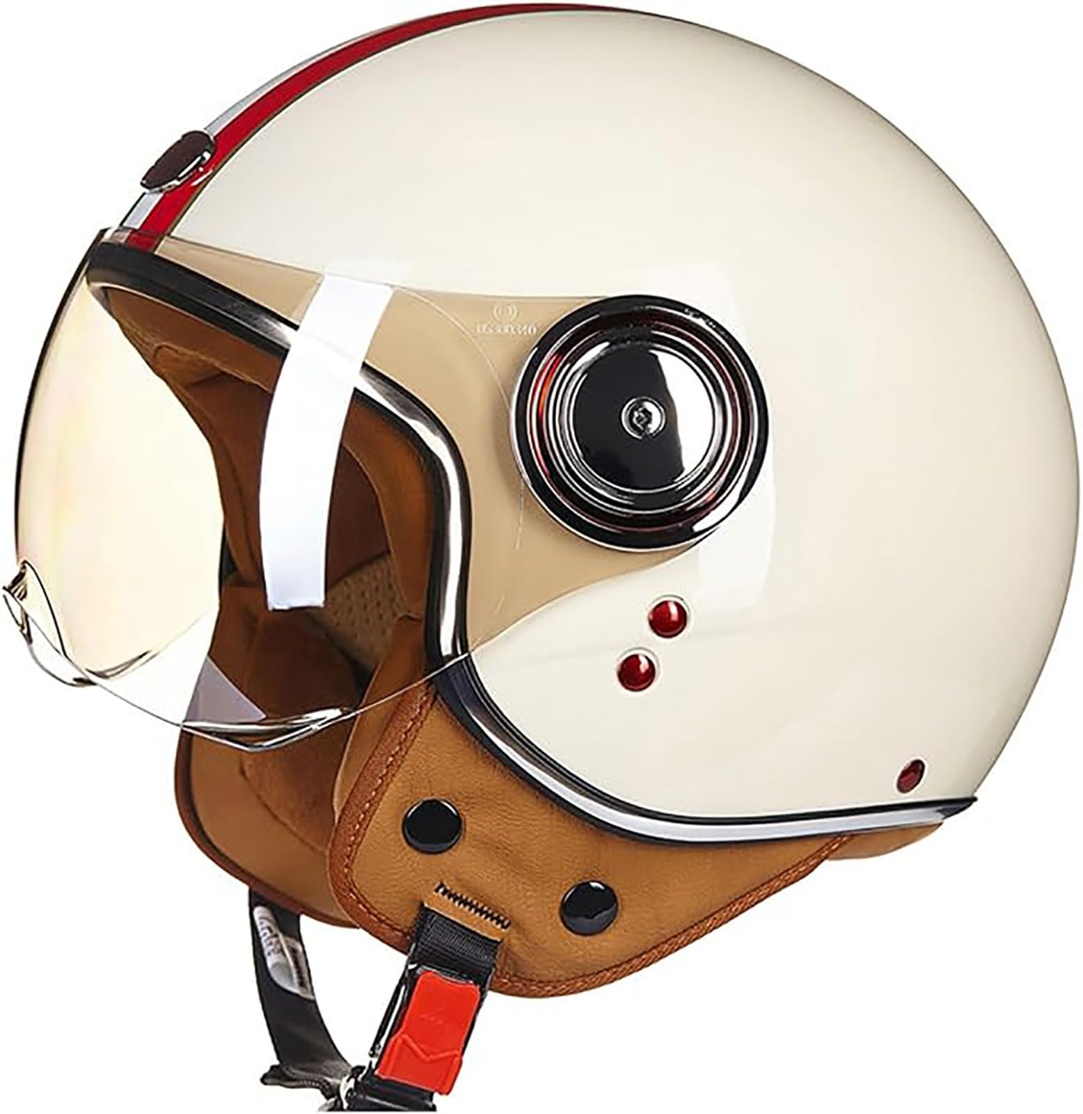 Cascos Jet Para Moto Homologado ECE Casco Retro Gafas Dobles Orejeras Forradas Extraíbles Casco De Motocicleta Para Adultos Hombres Mujeres Scooter Casco Bicicleta Eléctrica C,XL/(61~62cm)