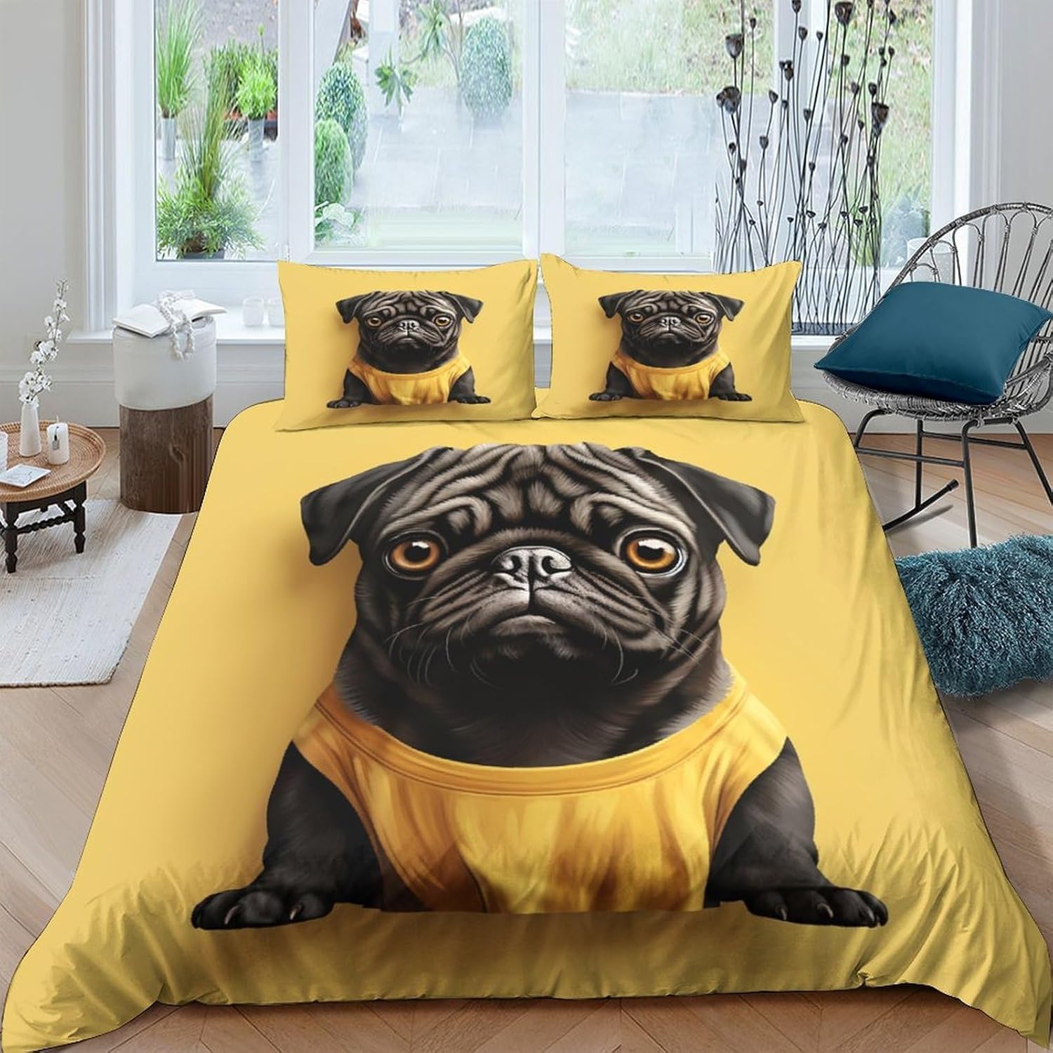 Parure de lit enfant 3 pièces chien housse de couette 260x240 cm impression 3D