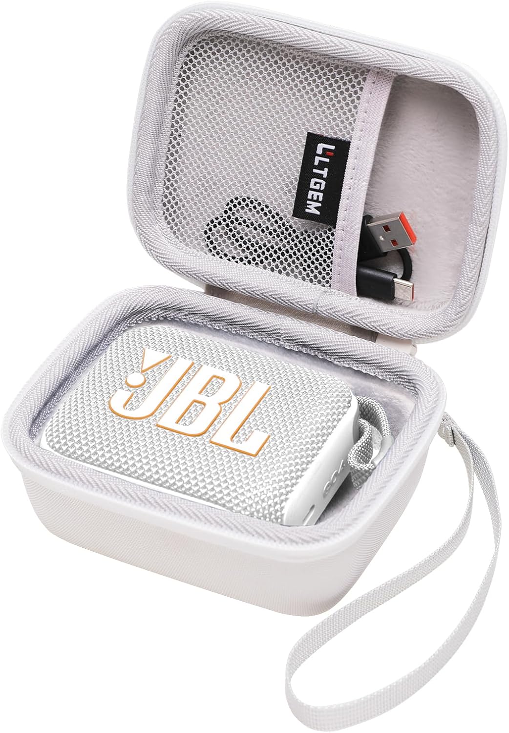LTGEM Case Compatible with Go 4 and Go 3 and Go 3 Eco Ultra-Portable Waterproof Speaker, White