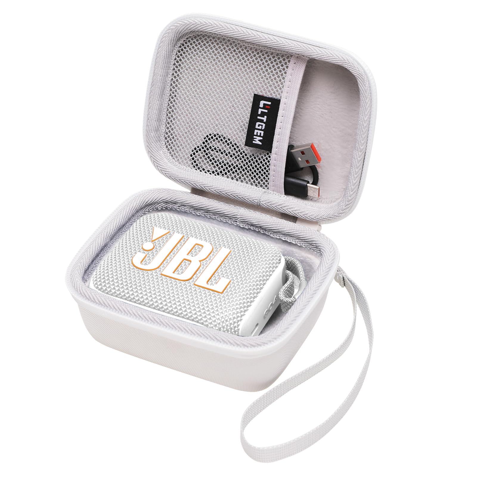 LTGEM Case Compatible with Go 4 and Go 3 and Go 3 Eco Ultra-Portable Waterproof Speaker, White