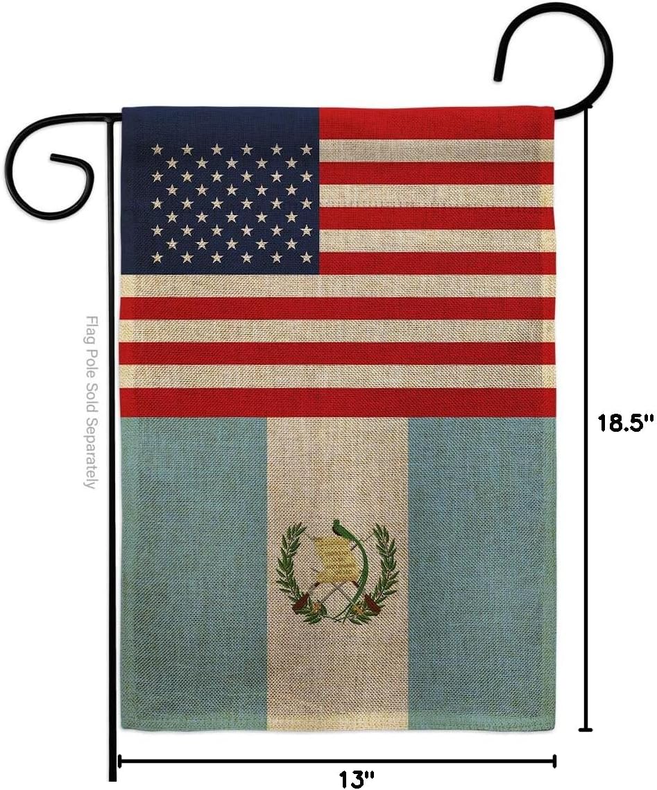 Guatemala US Friendship Burlap Burlap Garden Flag Regional USA American Alliance World Country Particular Area Small Decorative Gift Yard House Banner Double-Sided Made In 13 X 18.5