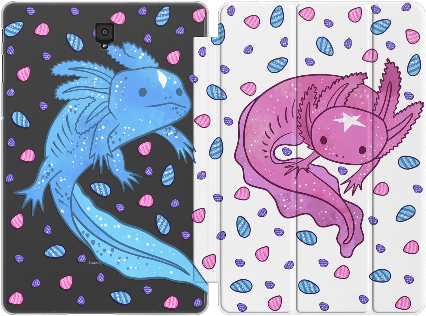 Case Compatible for Samsung Galaxy Tab S8 2022 S7 S6 Lite 2020 S5e S4 A8 A7 10.4 A 10.5 10.1 S3 9.7 S2 8.0 Blue Pattern Girls Pink Print Watercolor Cute Axolotls Kid Closure Stand Magnetic