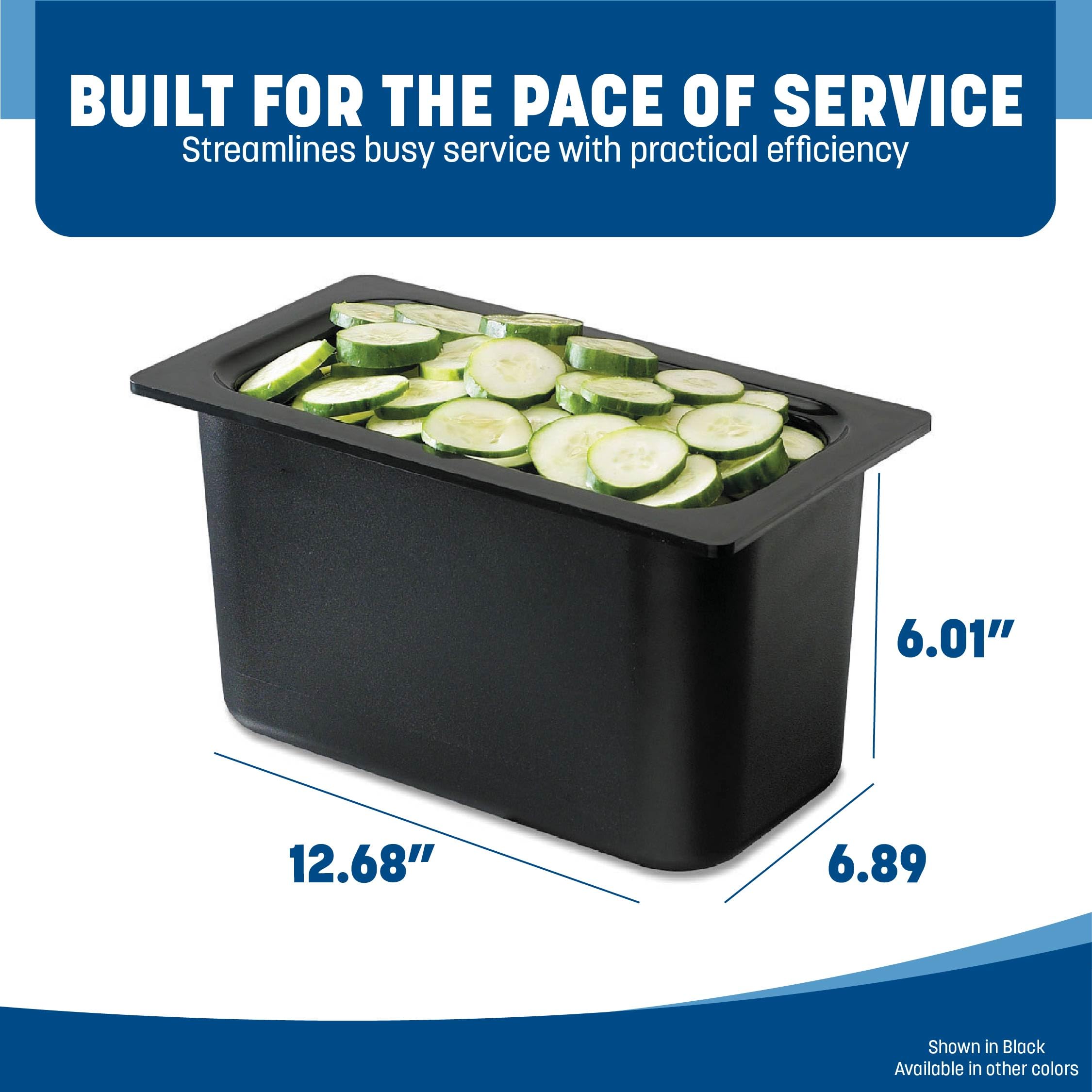 Carlisle CM110203 Coldmaster - Sartén para alimentos (plástico, tamaño 1/3), color negro