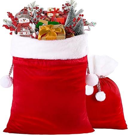 Christmas Velvet Santa Bags