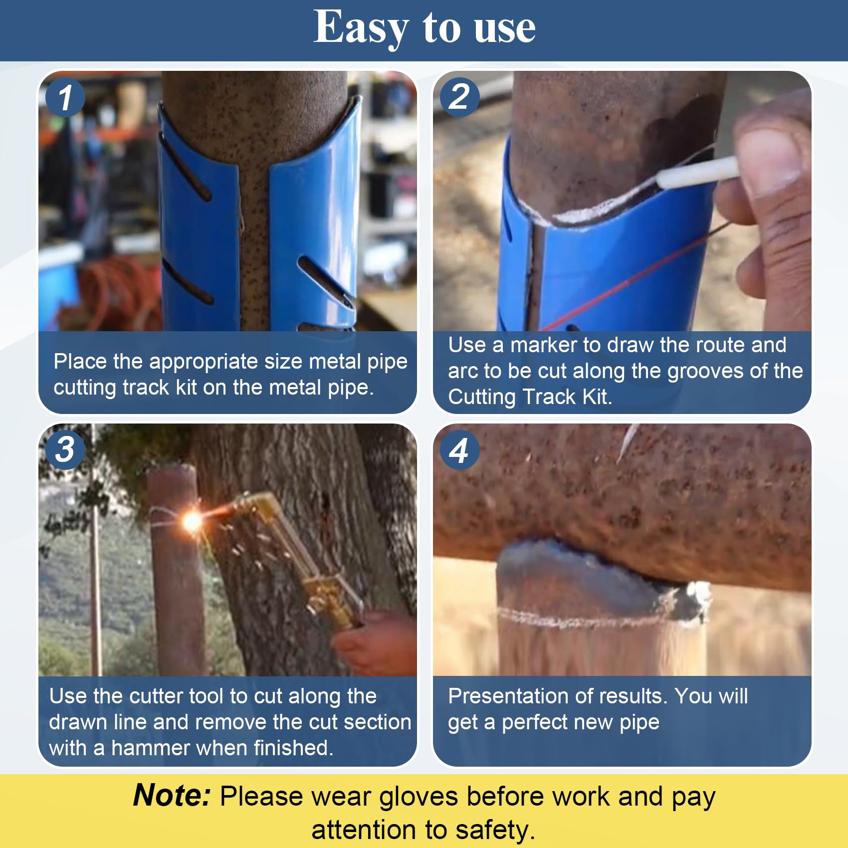 6 Piece Pipe Notching Guide PIPE-PRO 6-Piece Magnetic Pipe Cutting ...