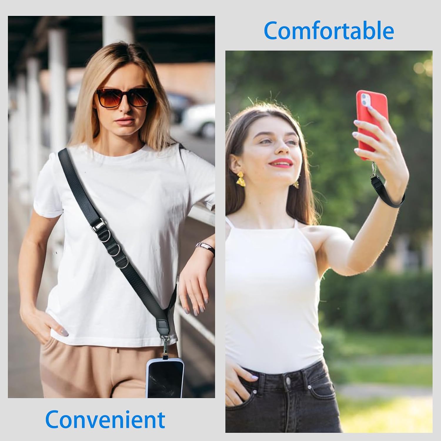 Crossbody Phone Lanyard，Wrist lanyards for Keys，Phone Charm-Hands-Free Phone Strap,Universal Adjustable Strap image 2