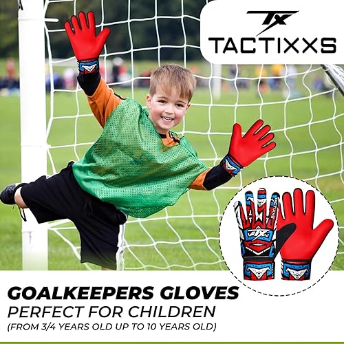Miniatura 5 de Guantes de portero de fútbol para niños y jóvenes, guantes de portero de fútbol Funky antideslizantes de 0.157 in de látex con agarres fuertes