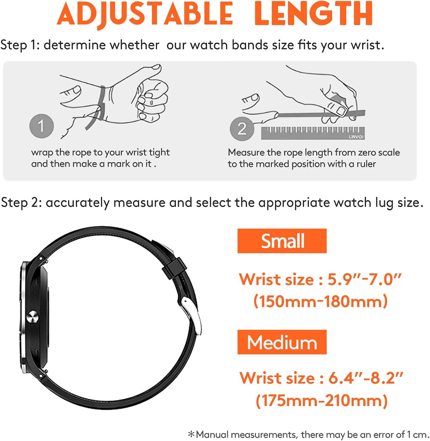 22mm Magic Snap Leather Watch Band Compatible with Amazfit T Rex 3 Pro 48mm, Vivoactive 4/Forerunner 265/255/255 Music/570-47mm, Galaxy Watch 3 45mm, Adjustable Secure Fit Sports Strap for Men - Image 6
