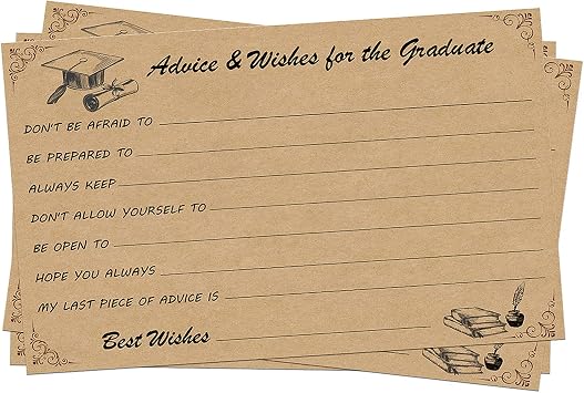 Graduation Party Supplies - 50-Pack, 4x6 Inch Cards, Suitable for Any Graduate, Concludes with a Long Lasting Keepsake