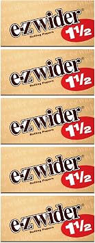 E-ZWIDER 1 1/2 Size Gold ROLLING PAPERS - 5 Pack Deal