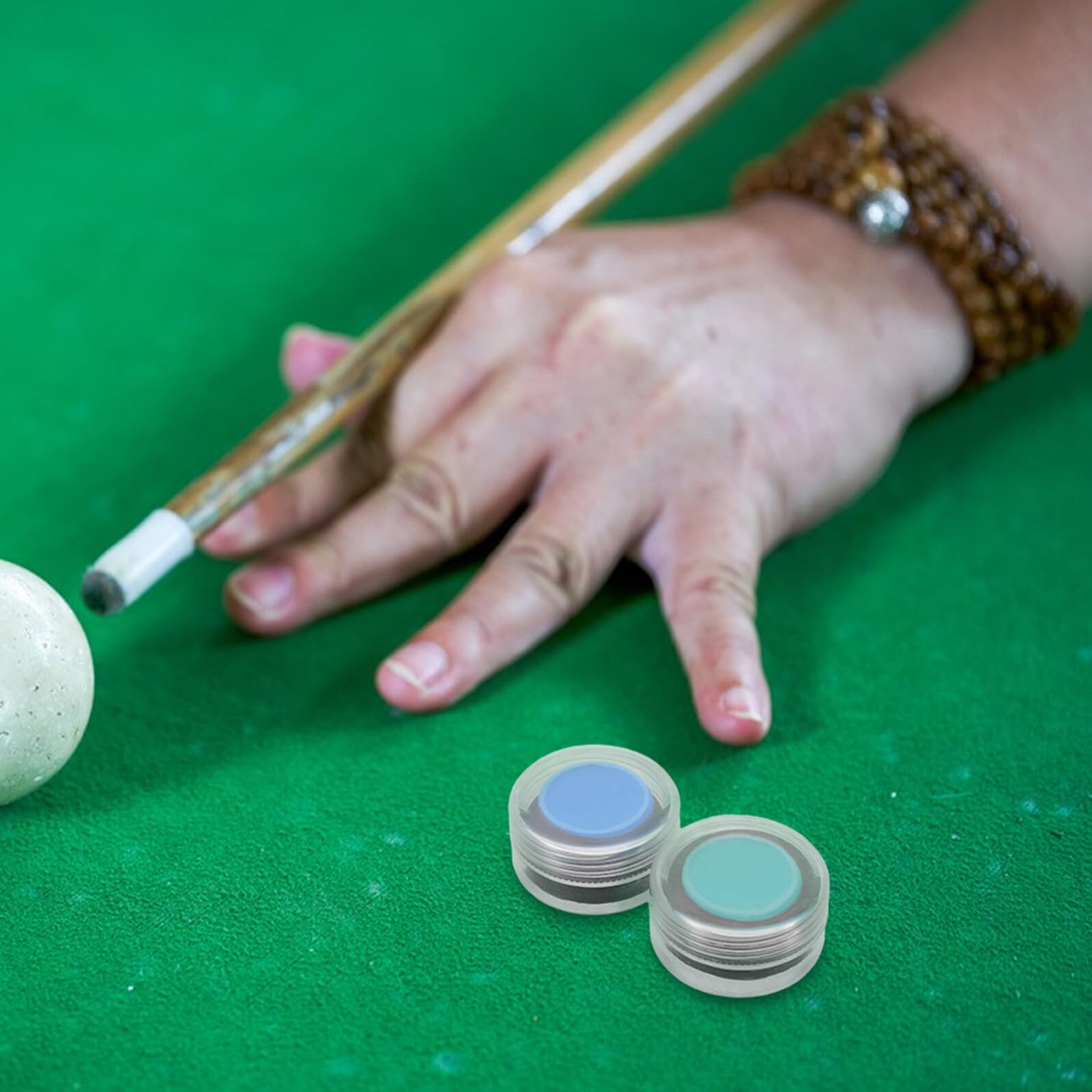 WOONEKY 2 Stück Billardkreide Schokoladenpulver Billardkreide Snookerkreide Runde Blaue Professionelle Für Bars