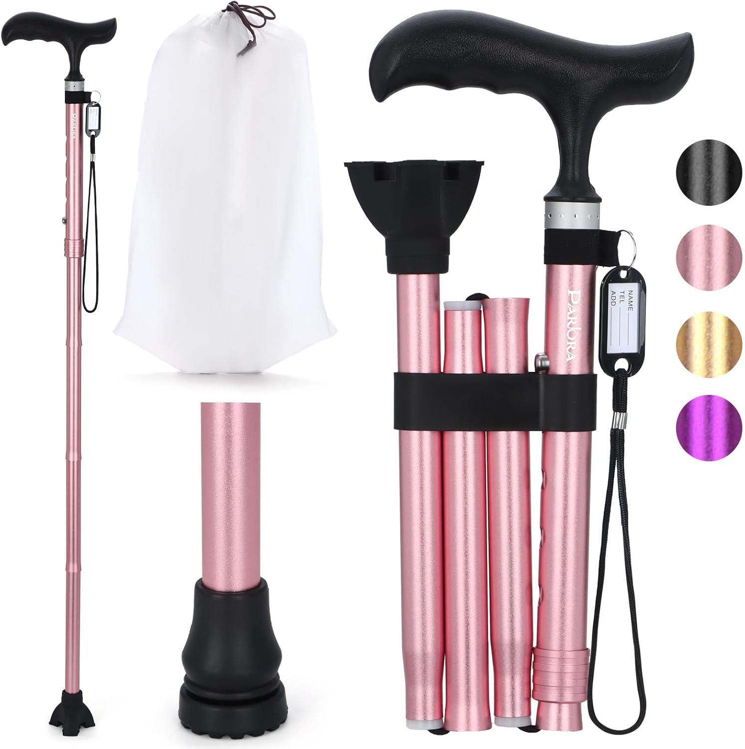 Folding Walking Cane for Women/Men-Lightweight,Adjustable,Collapsible...