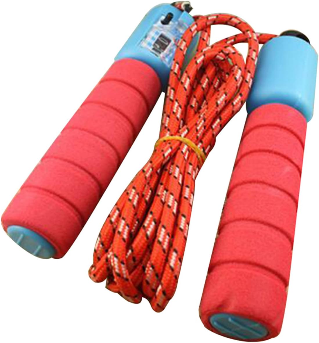 PVC Rope Skipping, Mechanical Counting, The Rope is About 250cm Long Sponge Handle is About 17cm Long, Red, Blue, Orange, Green, Color in Random