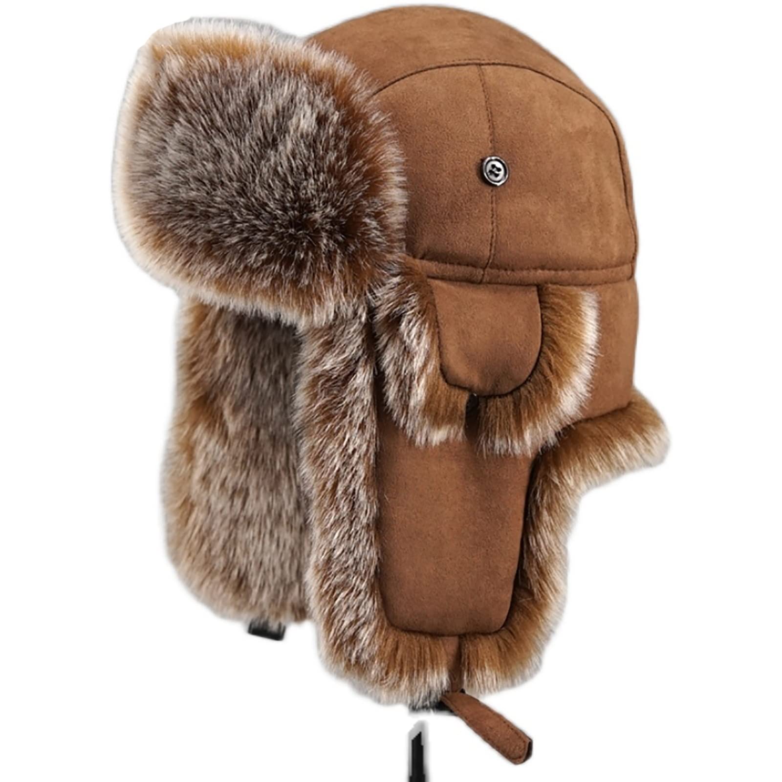 LONTG Chapeau De Trappeur D'hiver Pour Homme Chapka En Fausse