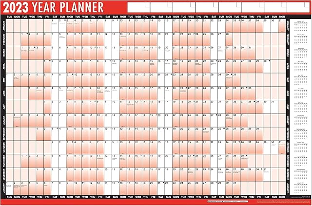 2023 Year Wall Planner A1 Large 85cm X 58cm Laminated Wall Calendar Planner with Stickers and Dry Wipe Pen (1)