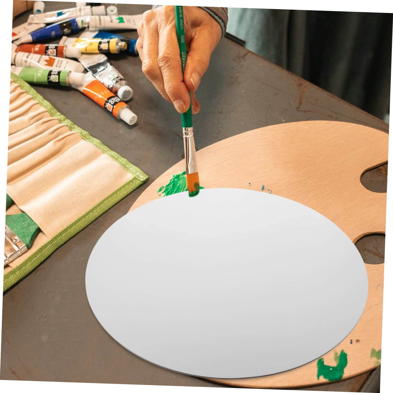 Panneau de Toile Rond Toile Ronde pour Peinture à L’Huile DIY