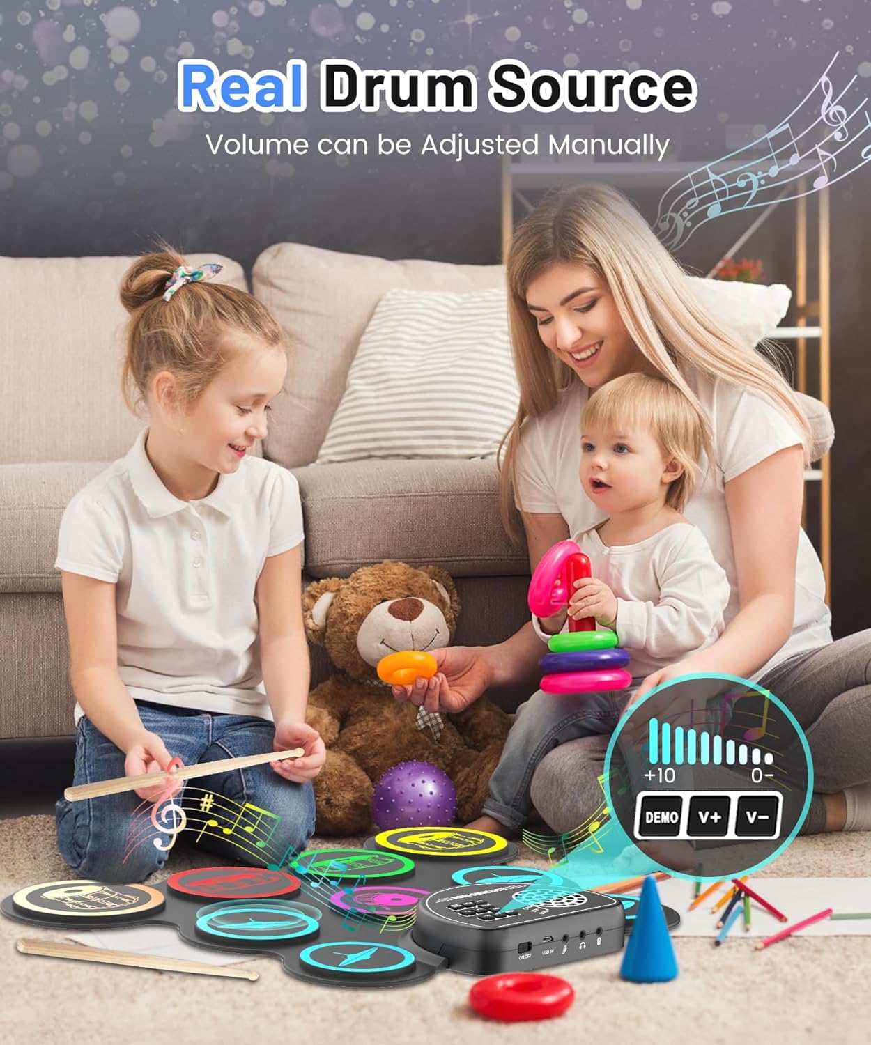 Sboet Electronic Drum Set - Kids Drum Kit with Headphones -5