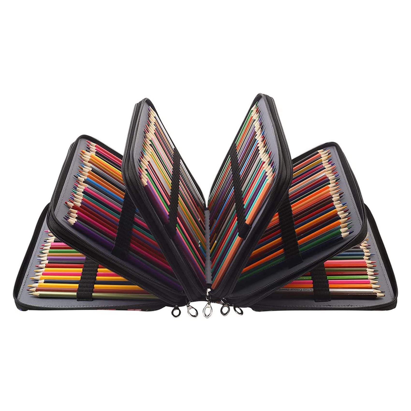 2X Organisateur de Trousse à Crayons de Couleur 250 Fentes avec Sac de Porte-Stylo de Grande Capacité à Fermeture éclair pour étudiant Ou Artiste A