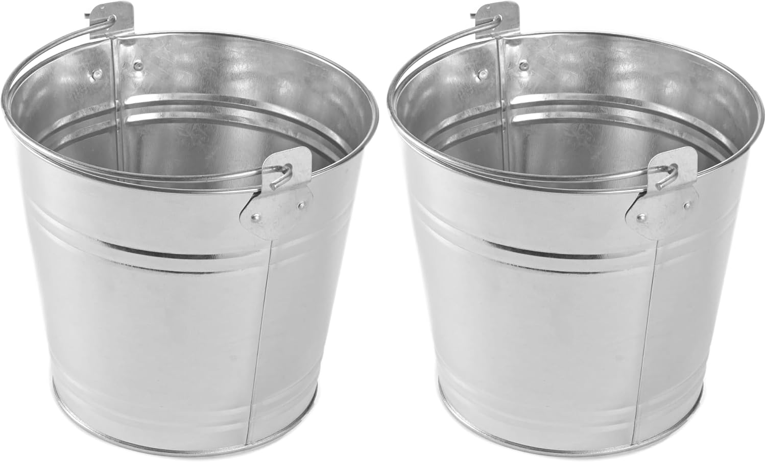 American Metalcraft PTUB87 Natural Galvanized Steel Pail with Handle - 1.16 Gallon, 8 Inch Diameter - Durable, Commercial Steel Construction - Classic Tabletop Serving Pail, Silver