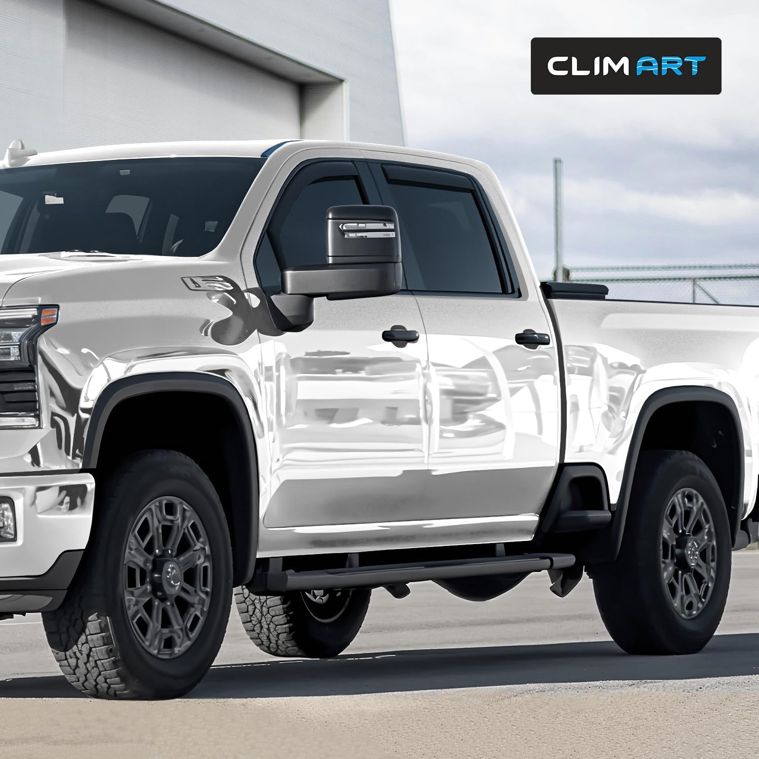 CLIM ART in-Channel Durable Rain Guards for Chevy Silverado & GMC Sierra 2500HD/3500HD 2020–2026 Crew Cab, Window Deflectors, Vent Window Visors, 4-Piece Set – 620178