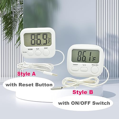 Miniatura 3 de Pequeño termómetro digital encendidoapagado interruptor de medidor interiorexterior medidor con sensor de sonda de 5 pies4.9 ft