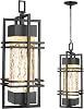 WIHTU Large Outdoor Pendant Light Fixture, Modern Hanging Lantern Ceiling Mount, Anit-Rust Waterproof Chandelier Lighting Exterior with Stone Bubble Glass for Porch, Garage, Gazebo, Patio