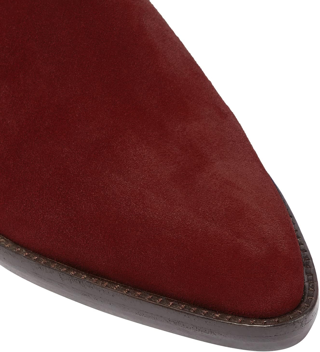 MOOMMO Women’s Chunky Stacked Heel Mid Calf Cowboy Boots Pointed Toe Pull On Suede Chelsea Boots Elastic 2 Inch Heel Stretchy Western Cowgirl Boots Fashion Comfort Vintage Dress Shoes Size 4-11 M US
